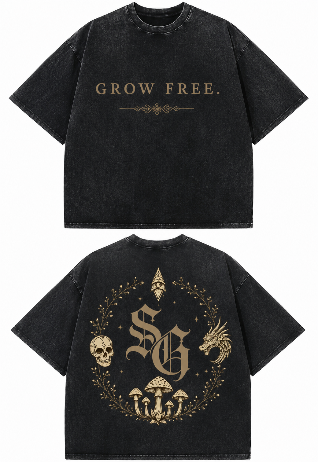 Grow Free. SG Vintage Washed Oversized Tee