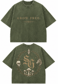Grow Free. SG Vintage Washed Oversized Tee (Green)